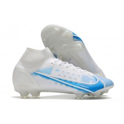 Nike Neuf Mercurial Superfly 8 Elite FG Blanc Bleu