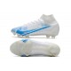 Nike Neuf Mercurial Superfly 8 Elite FG Blanc Bleu