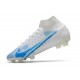 Nike Neuf Mercurial Superfly 8 Elite FG Blanc Bleu