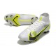 Nike Mercurial Superfly VIII Elite FG Blanc Noir Métallique Argent Volt