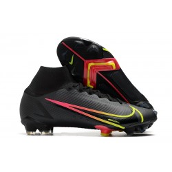 Crampons Nike Mercurial Superfly VIII Elite FG Black x Prism - Noir Jaune Rouge