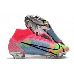 Nike Neuf Mercurial Superfly 8 Elite FG Rose Bleu Jaune