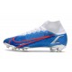 Nike Neuf Mercurial Superfly 8 Elite FG Bleu Blanc Rouge