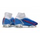 Nike Neuf Mercurial Superfly 8 Elite FG Bleu Blanc Rouge