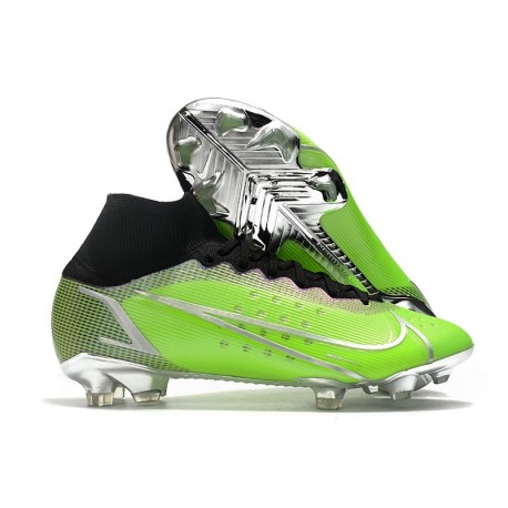 Crampons Nike Mercurial Superfly VIII Elite FG Vert Argent Noir