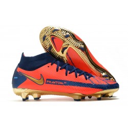 Chaussure Nike Phantom GT Elite DF FG Orange Or Bleu