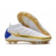 Chaussure Nike Phantom GT Elite DF FG Blanc Or Bleu