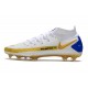 Chaussure Nike Phantom GT Elite DF FG Blanc Or Bleu