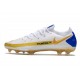 Crampons Nouvelle Nike Phantom GT Elite FG Blanc Bleu Or