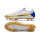 Crampons Nouvelle Nike Phantom GT Elite FG Blanc Bleu Or