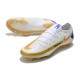 Crampons Nouvelle Nike Phantom GT Elite FG Blanc Bleu Or