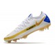 Crampons Nouvelle Nike Phantom GT Elite FG Blanc Bleu Or