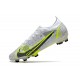 Nike Mercurial Vapor XIV Elite FG Blanc Noir Métallique Argent Volt