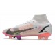 Crampons Nike Mercurial Superfly VIII Elite FG Blanc Noir Carmin Rose