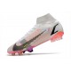 Crampons Nike Mercurial Superfly VIII Elite FG Blanc Noir Carmin Rose