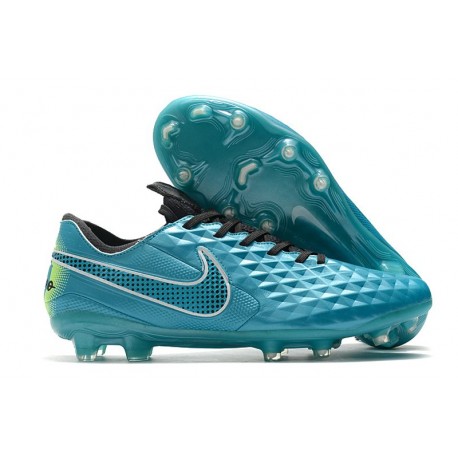 Nike Tiempo Legend 8 Elite FG Crampon Foot - Aquamarine Blanc Vert Citron