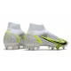 Nike Mercurial Superfly 8 Elite SG Pro AC Silver Safari - Blanc Noir Argenté Jaune Fluo