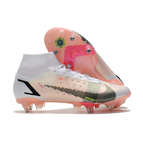 Nike Mercurial Superfly 8 Elite SG Pro AC Blanc Noir Carmin Rose