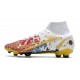 Nike Neuf Mercurial Superfly 8 Elite FG Ronaldo Blanc Rouge Bleu Or