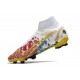 Nike Neuf Mercurial Superfly 8 Elite FG Ronaldo Blanc Rouge Bleu Or