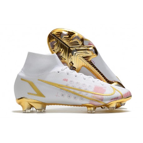 Nike Neuf Mercurial Superfly 8 Elite FG Blanc Rose Or