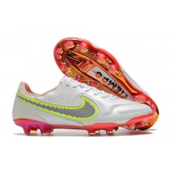 Chaussure Nike Tiempo Legend IX Elite FG Blanc Noir Carmin Rose Explosion