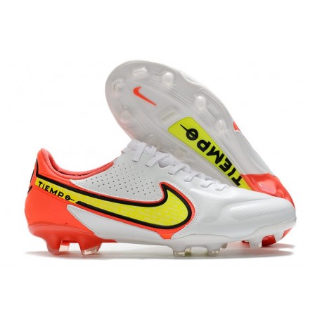 Chaussure Nike Tiempo Legend IX Elite FG Blanc Volt Carmin