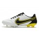 Chaussure Nike Tiempo Legend IX Elite FG Blanc Gris Foncé Noir Jaune Strike