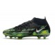 Nike Phantom GT II Elite DF FG Noir Platine Métallique Vert Strike