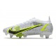 Nike Mercurial Vapor 14 Elite SG-PRO Silver Safari - Blanc Noir Argenté Jaune Fluo