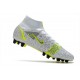 Nike Mercurial Superfly 8 Elite AG Silver Safari - Blanc Noir Argenté Jaune Fluo