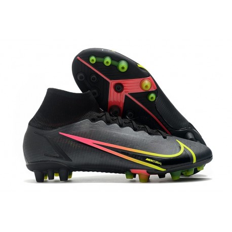 Nike Mercurial Superfly 8 Elite AG Black x Prism - Noir Jaune Rouge