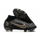 Nike Neuf Mercurial Superfly 8 Elite FG Noir Or Métallique Argent Métallique