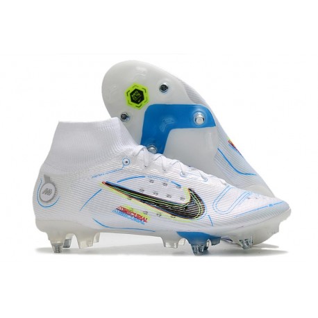 Nike Mercurial Superfly 8 Elite SG Pro AC Ballon Gris Bleu Foncé