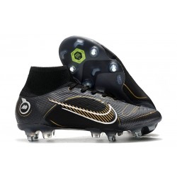 Nike Mercurial Superfly 8 Elite SG Pro AC Noir Or Métallique Argent Métallique