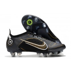 Nike Mercurial Vapor 14 Elite SG-PRO Noir Or Métallique Argent Métallique