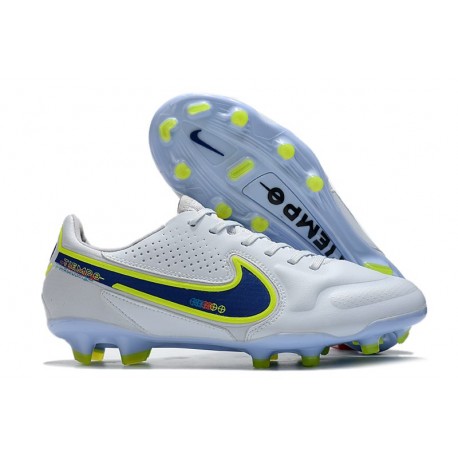 Chaussure Nike Tiempo Legend IX Elite FG Blanc Bleu