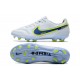 Chaussure Nike Tiempo Legend IX Elite FG Blanc Bleu