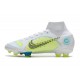 Nike Neuf Mercurial Superfly 8 Elite FG Blanc Jaune Bleu