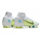 Nike Neuf Mercurial Superfly 8 Elite FG Blanc Jaune Bleu