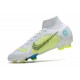 Nike Neuf Mercurial Superfly 8 Elite FG Blanc Jaune Bleu