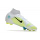 Nike Neuf Mercurial Superfly 8 Elite FG Blanc Jaune Bleu