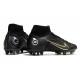 Nike Mercurial Superfly 8 Elite AG Noir Or Métallique Argent Métallique