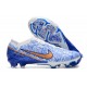 Crampons Nike Air Zoom Mercurial Vapor 15 Elite FG Blanc Bleu Or