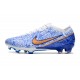 Crampons Nike Air Zoom Mercurial Vapor 15 Elite FG Blanc Bleu Or