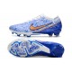 Crampons Nike Air Zoom Mercurial Vapor 15 Elite FG Blanc Bleu Or